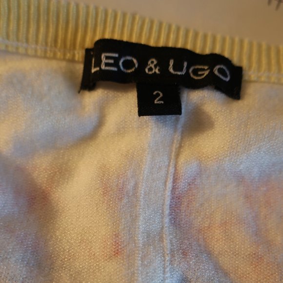 Womens Leo & Ugo White Multicolor V-Neck Print Design Sweater 2 US/M * - Picture 12 of 12